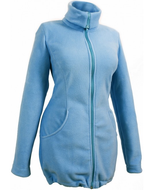Слингокуртка и куртка для беременных флисовая «Мама Плюс» - голубая